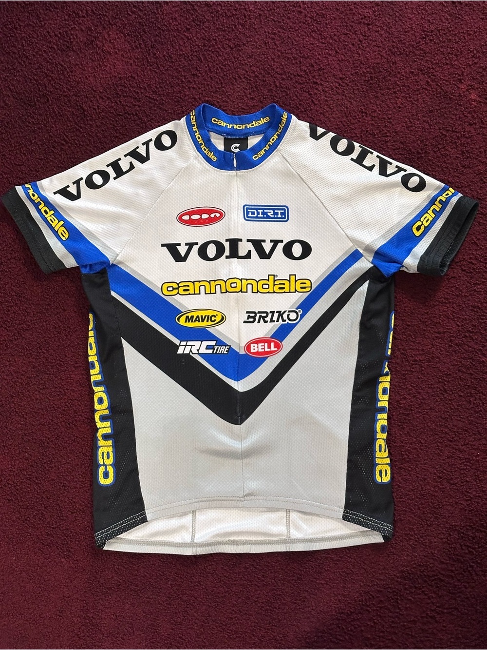 Vintage Team Volvo Cannondale White, Blue & Gray Cycling Jersey